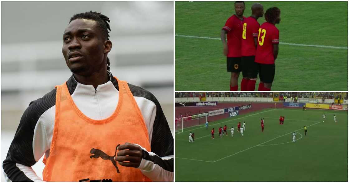 Photo of Christian Atsu and the freekick that ended in a Black Stars victory against Angola Photo of Christian Atsu and the freekick that ended in a Black Stars victory against Angola
