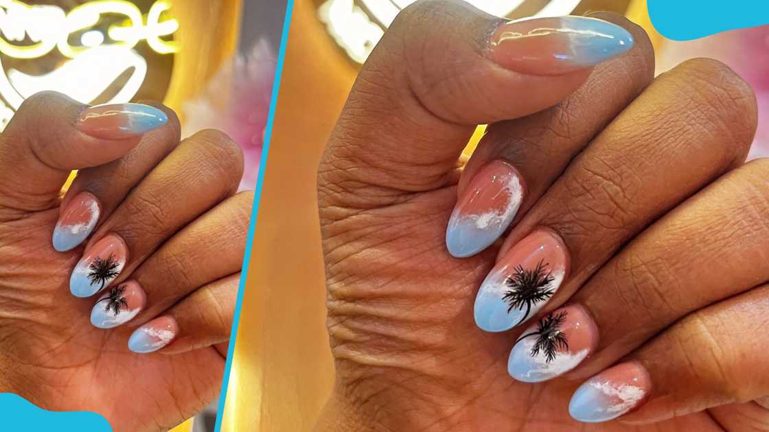 Tropical beach nail theme Tropical beach nail theme