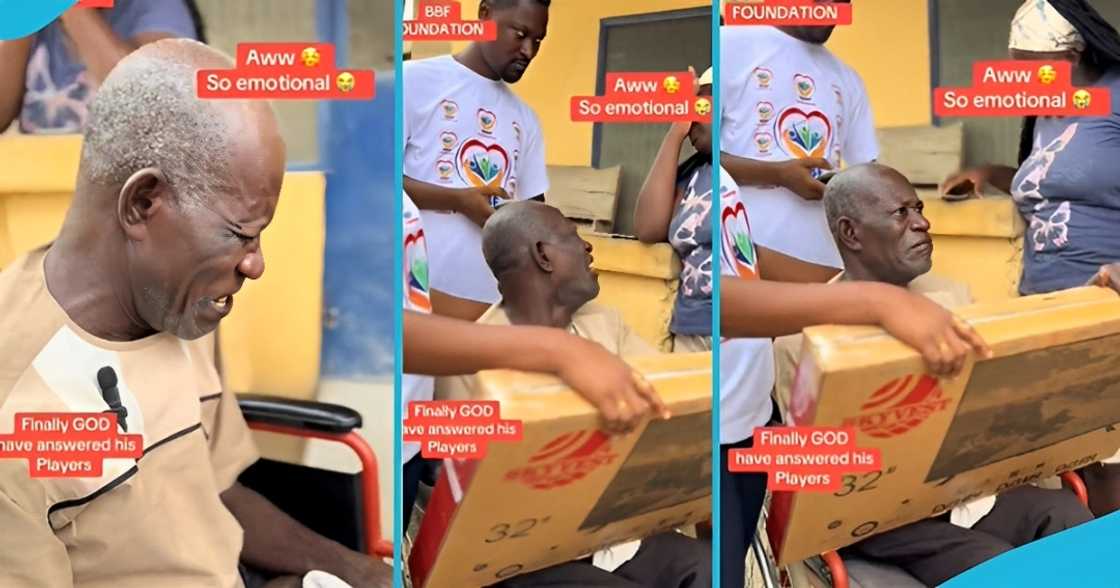 BBF Foundation, physically challenged, Ghanaian man, flat screen TV, philanthropic group, donation BBF Foundation, physically challenged, Ghanaian man, flat screen TV, philanthropic group, donation