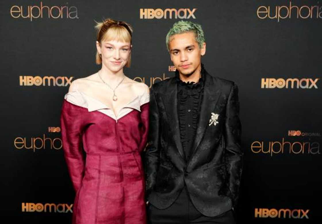 Hunter Schafer and Dominic Fike attend HBO's "Euphoria" Season 2 Photo Call at Goya Studios in 2022.