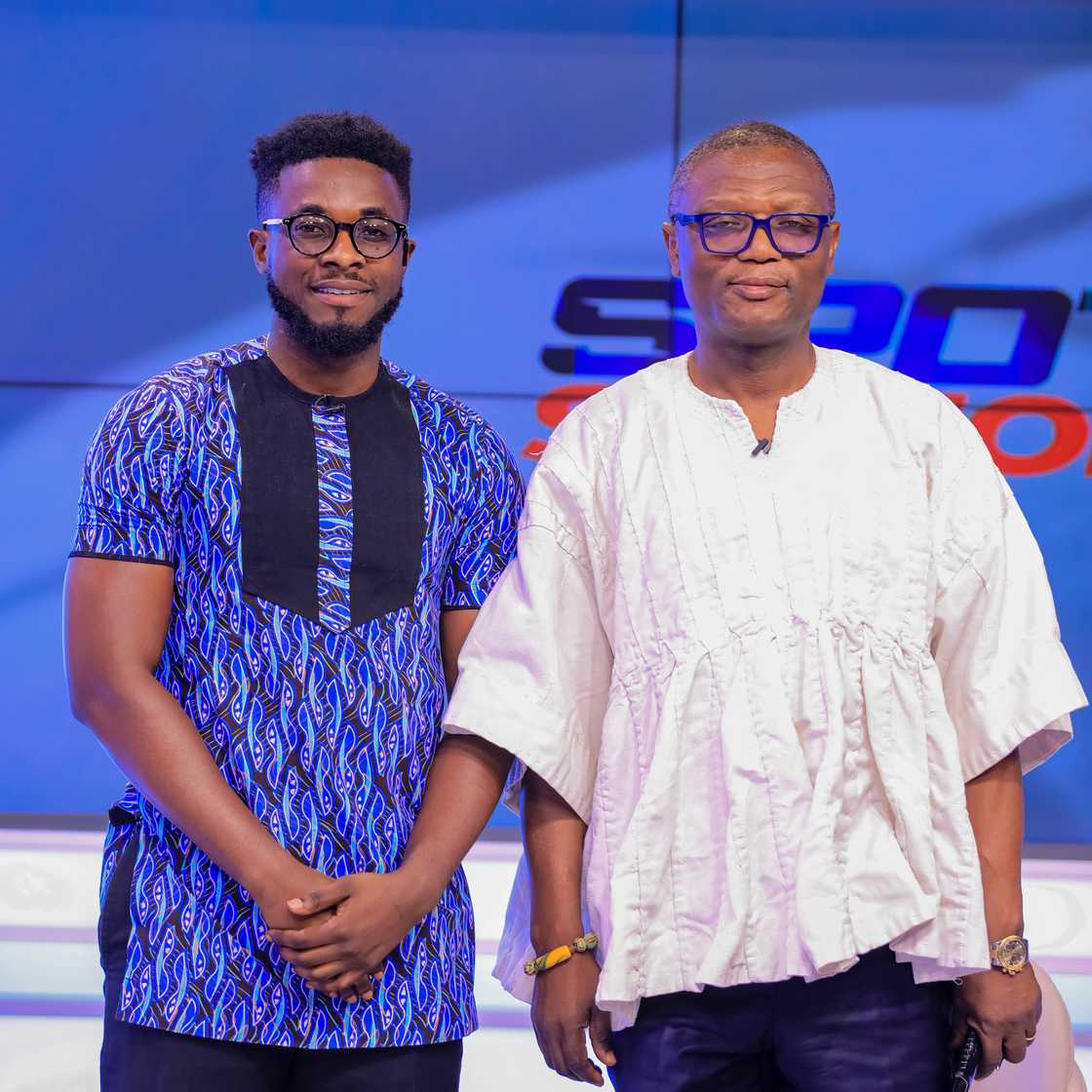 Sports and Recreation minister Kofi Adams (R) and TV3 sports journalist Owuraku Ampofo (L) during an interview on March 18, 2025 Sports and Recreation minister Kofi Adams (R) and TV3 sports journalist Owuraku Ampofo (L) during an interview on March 18, 2025