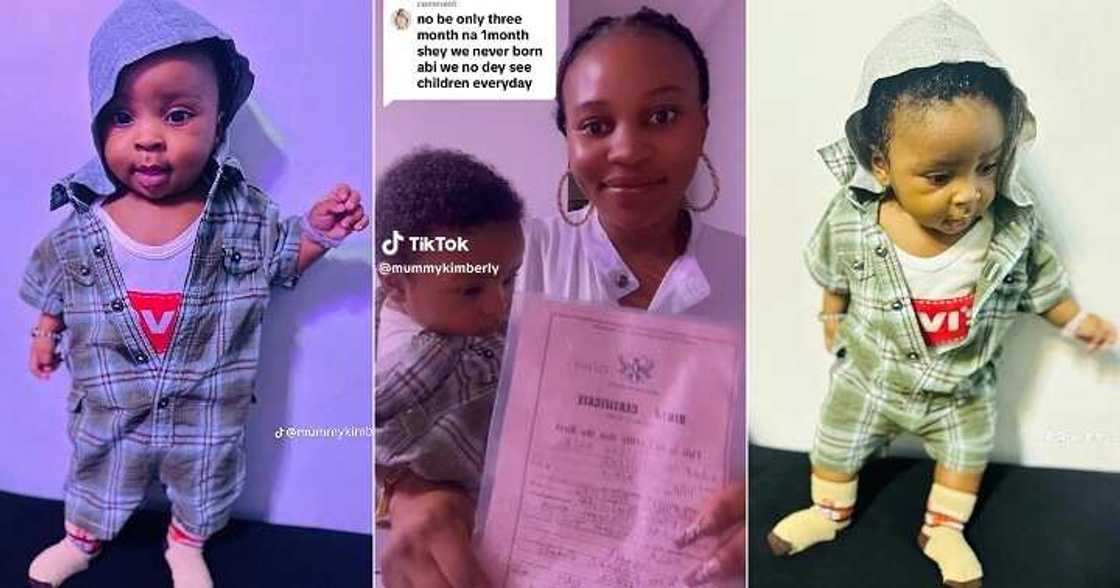 Mum displays birth certificate of 3 months old baby