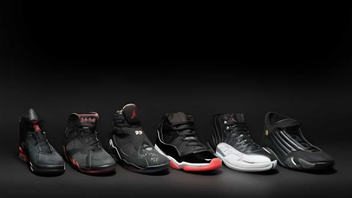 The six Air Jordan sneakers The six Air Jordan sneakers