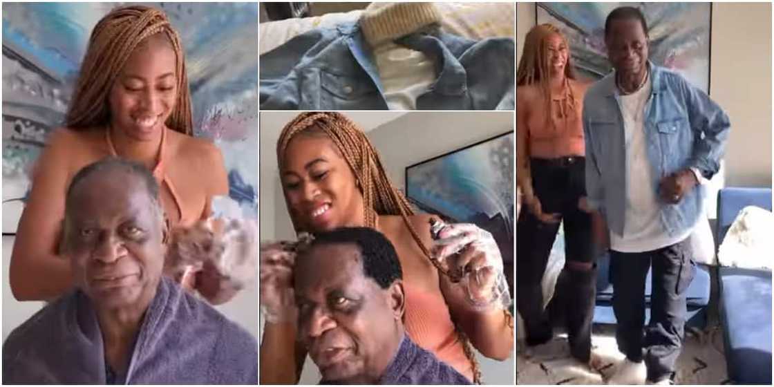 A lady transformed her father to a young man A lady transformed her father to a young man