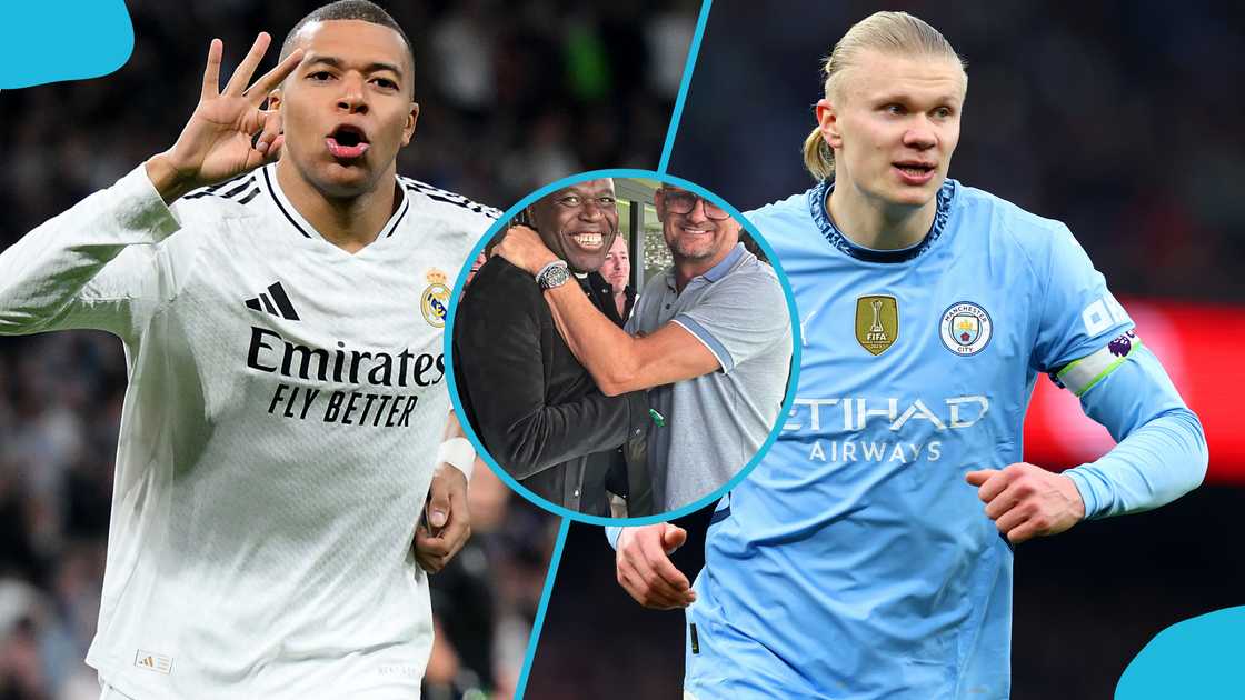 Kylian Mbappe’s father, Wilfred, shared a heartwarming moment with Haaland’s dad, Alfe-Inge, just before Real Madrid's Champions League clash with Manchester City. Kylian Mbappe’s father, Wilfred, shared a heartwarming moment with Haaland’s dad, Alfe-Inge, just before Real Madrid's Champions League clash with Manchester City.