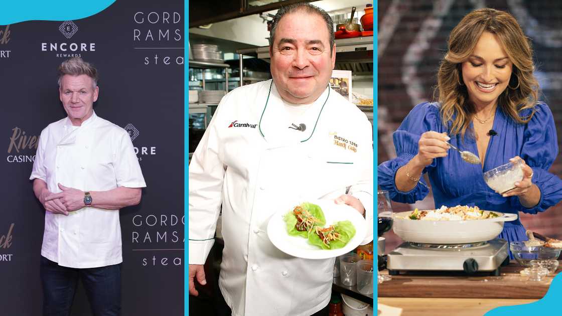 Gordon Ramsay (L), Emeril Lagasse (M), and Giada De Laurentiis (R)
