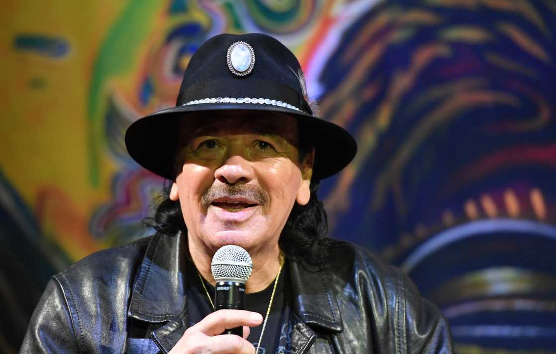Carlos Santana speaks during a listening event in Las Vegas Carlos Santana speaks during a listening event in Las Vegas