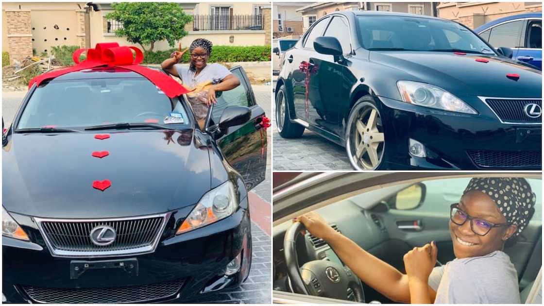 Young lady buys Lexus car for herself, stirs reactions from Nigerians