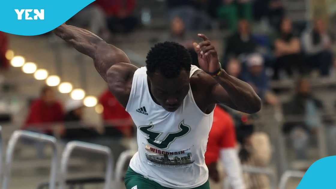 Abdul-Rasheed Saminu, joint third-fastest, Kishane Thompson, Oblique Seville, 100m record. Abdul-Rasheed Saminu, joint third-fastest, Kishane Thompson, Oblique Seville, 100m record.