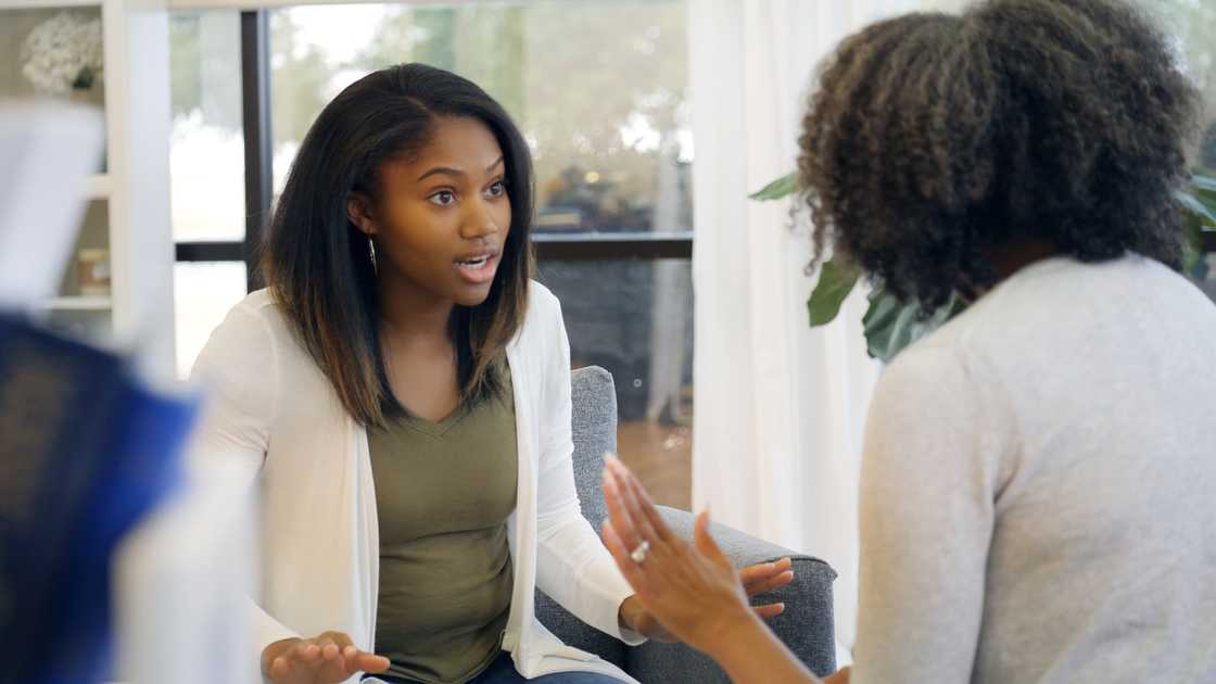 A mother is arguing with her adult daughter A mother is arguing with her adult daughter