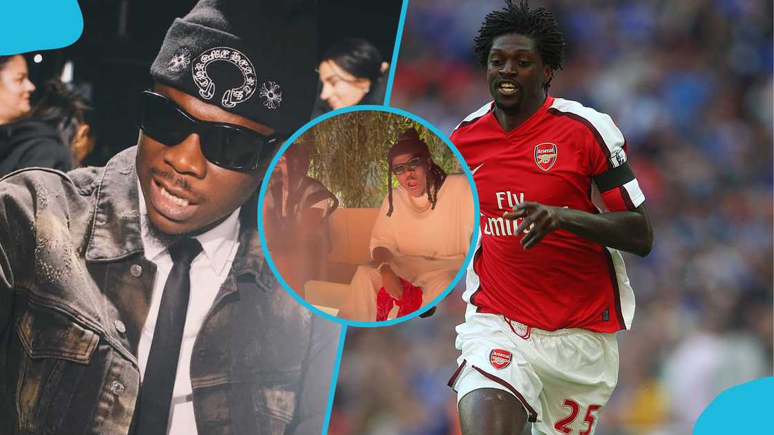 Stonebwoy, Emmanuel Adebayor, Laho freestyle, Arsenal, Togo, Manchester City. Stonebwoy, Emmanuel Adebayor, Laho freestyle, Arsenal, Togo, Manchester City.