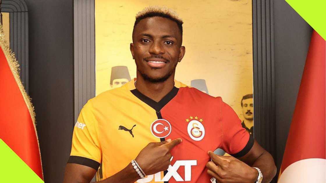 Victor Osimhen during his Galatasaray unveiling Victor Osimhen during his Galatasaray unveiling