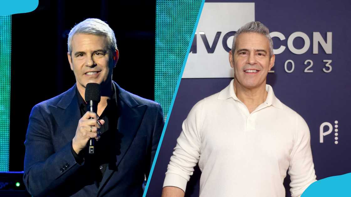 Andy Cohen speaks onstage at the 2025 MusiCares Persons of the Year Benefit Gala for Grateful Dead (L) and at BravoCon 2023 Caesars Forum in Las Vegas, NV (R). Andy Cohen speaks onstage at the 2025 MusiCares Persons of the Year Benefit Gala for Grateful Dead (L) and at BravoCon 2023 Caesars Forum in Las Vegas, NV (R).
