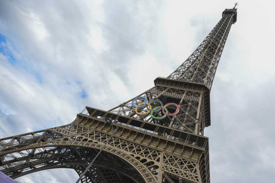 Olympic rings on Eiffel Tower ahead of Paris 2024