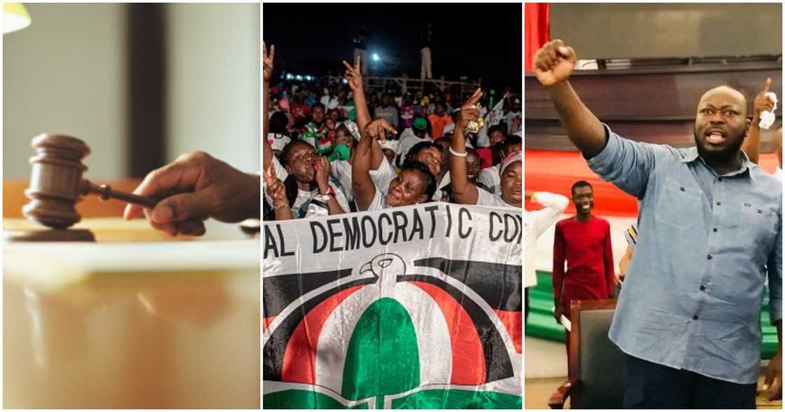 George Opare Addo was sworn in as National Youth Organiser of the NDC despite a court injunction. George Opare Addo was sworn in as National Youth Organiser of the NDC despite a court injunction.