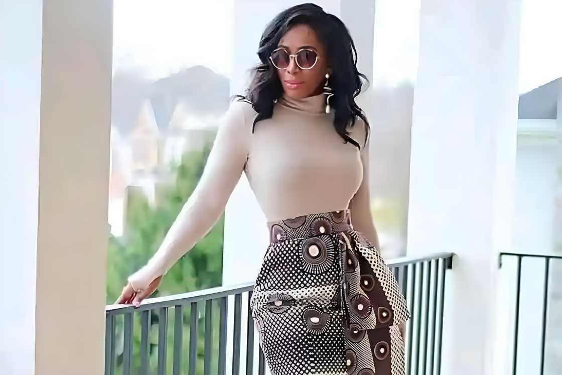 A turtleneck top with a pencil skirt A turtleneck top with a pencil skirt