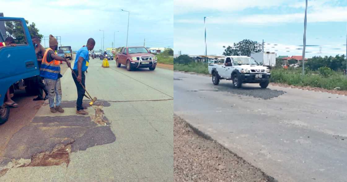 A collage of the Accra-Tema motorway