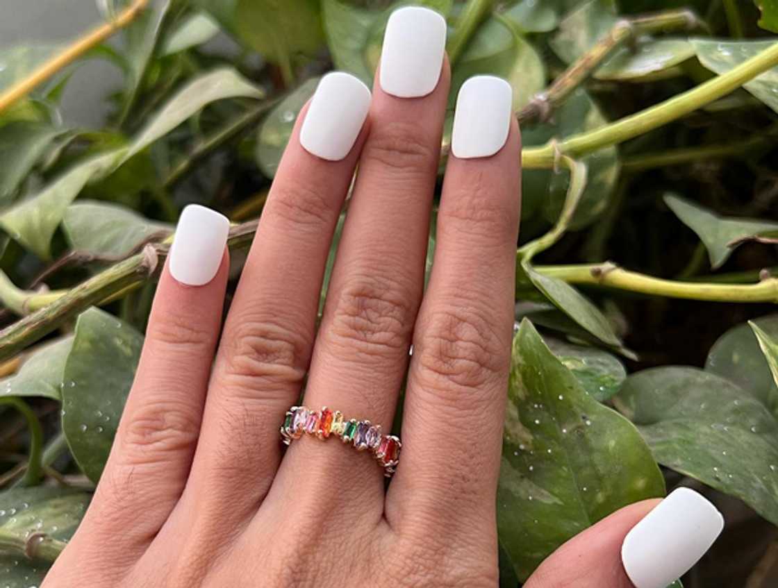 Short, plain, milky nails Short, plain, milky nails