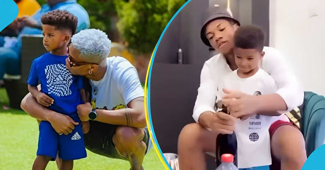 KiDi Vibes With Son In Old Video, Teaches Him How To Pop Champagne