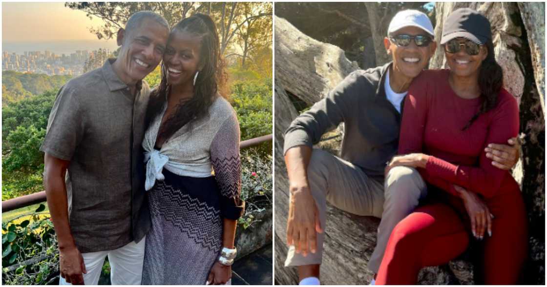 Photos of Barack Obama and Michelle Obama.