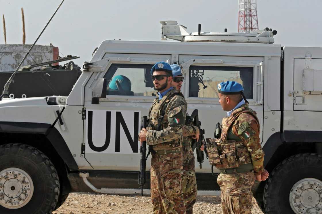Italian UNIFIL peacekeepers in Naqura ahead of the planned signing