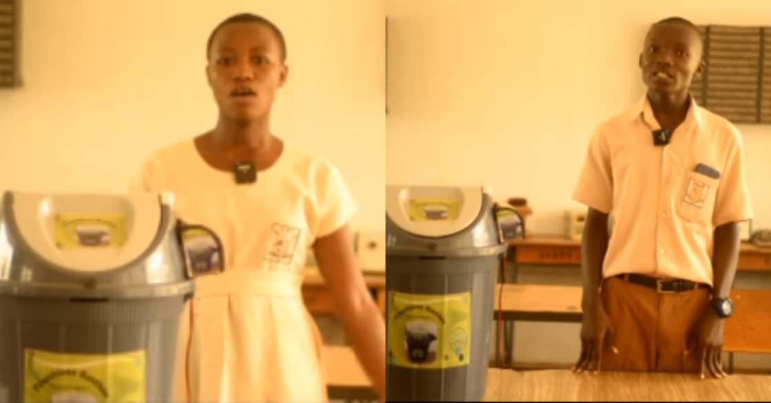 Obuasi SHTS students make bin that opens without touching it