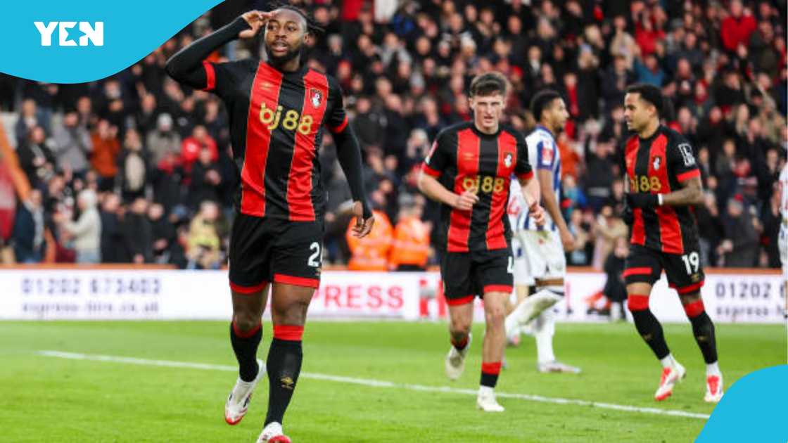 Antoine Semenyo scores as Bournemouth beat West Brom. Antoine Semenyo scores as Bournemouth beat West Brom.