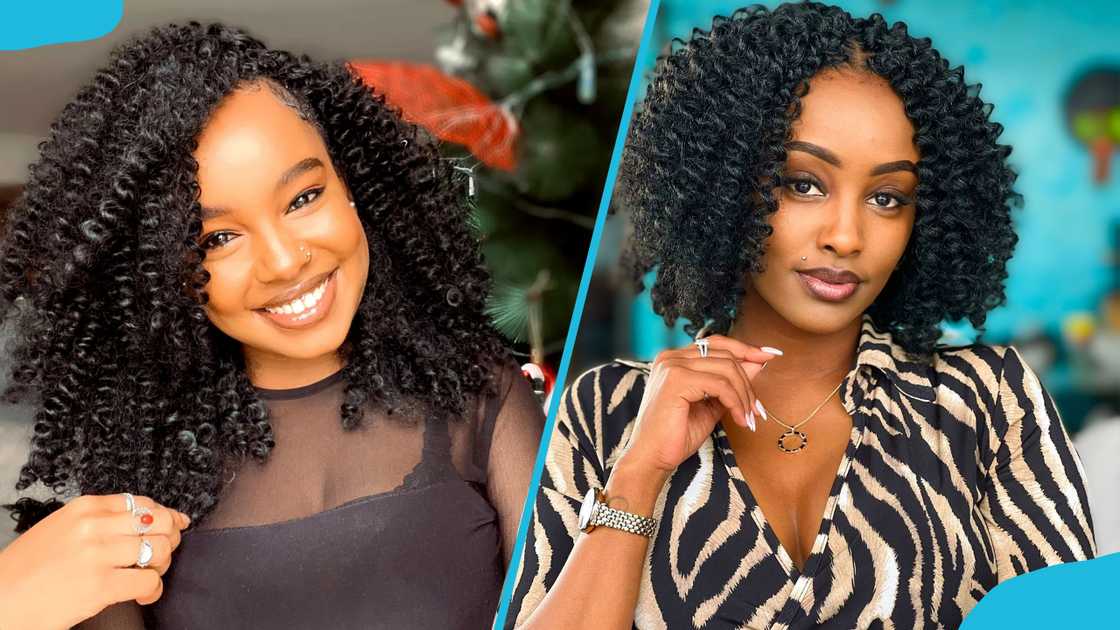 Women in Black curly kinky