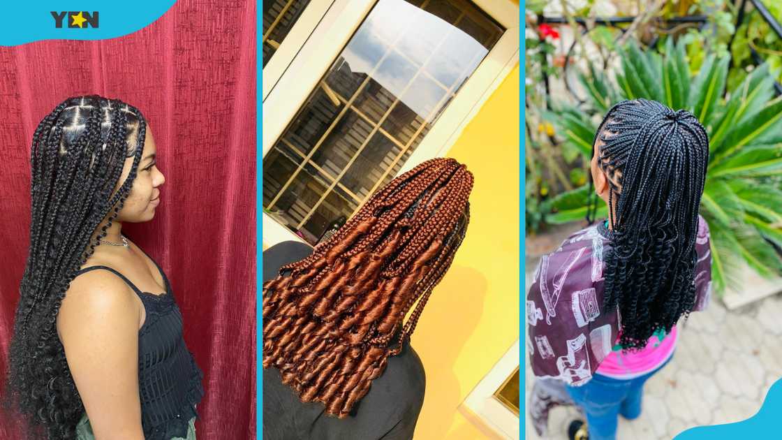 knotless braids with curls