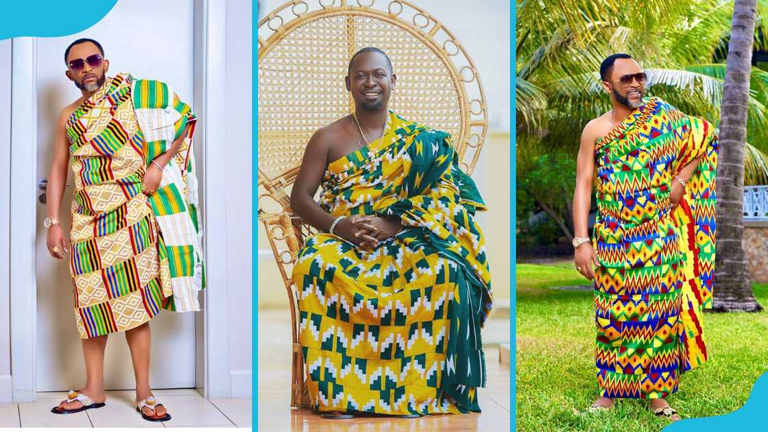 Men wearing native Kente gowns Men wearing native Kente gowns