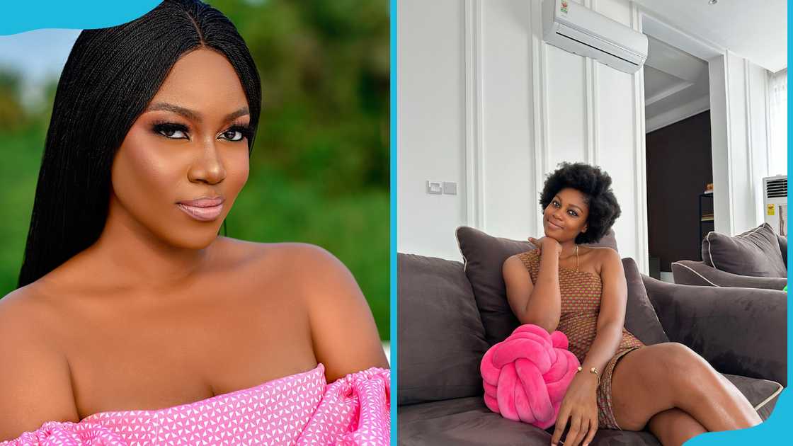 Yvonne Nelson in a pink dress and a brown dress Yvonne Nelson in a pink dress and a brown dress