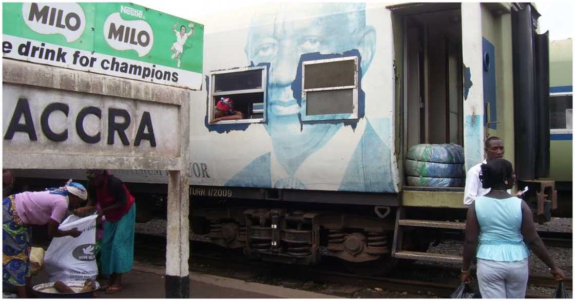 Train about to depart for Nsawam Train about to depart for Nsawam