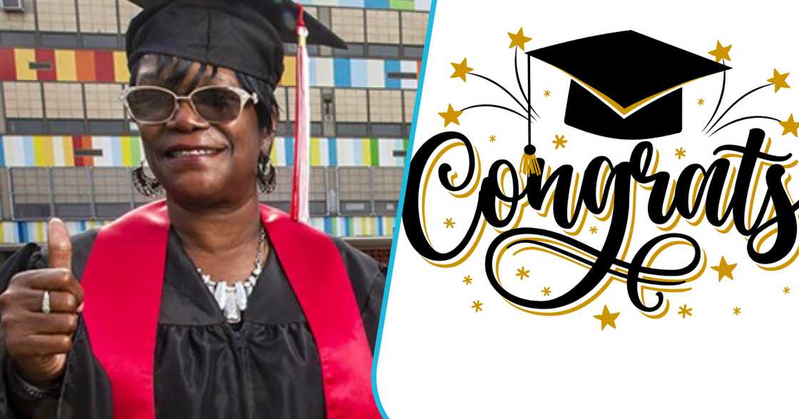 Black woman graduates from school.