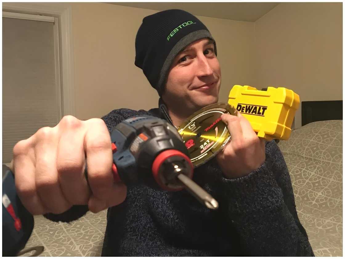 Zack Dettmore posing at a job site