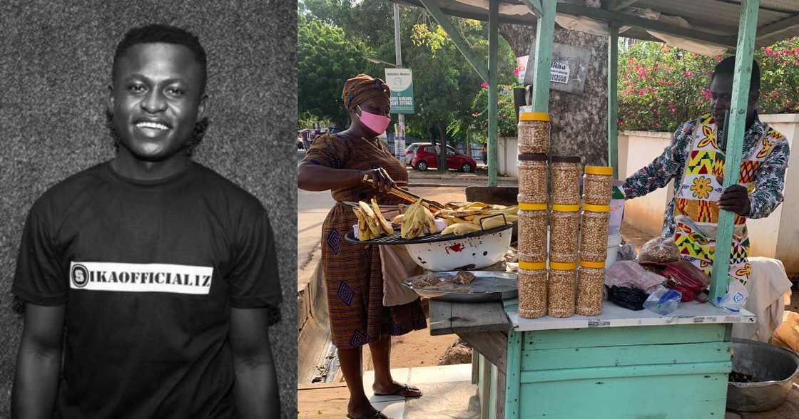 Sika Official shares story of his mother who sells roasted plantain Sika Official shares story of his mother who sells roasted plantain
