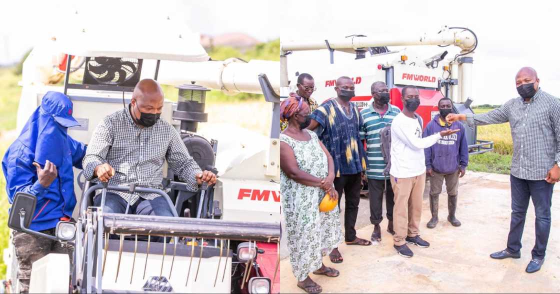 Rice farmers in Aveyime get brand new combine harvester