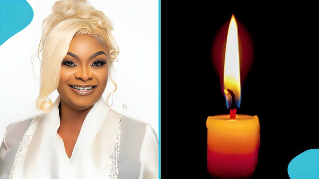 Beverly Afaglo memorial, celebration of life, open-air remembrance vigil, Roselyn Ngissah, Ghallywood actress tribute, cancer-related passing, Tema events, final farewell, traditional black and red dress code, musical elegy