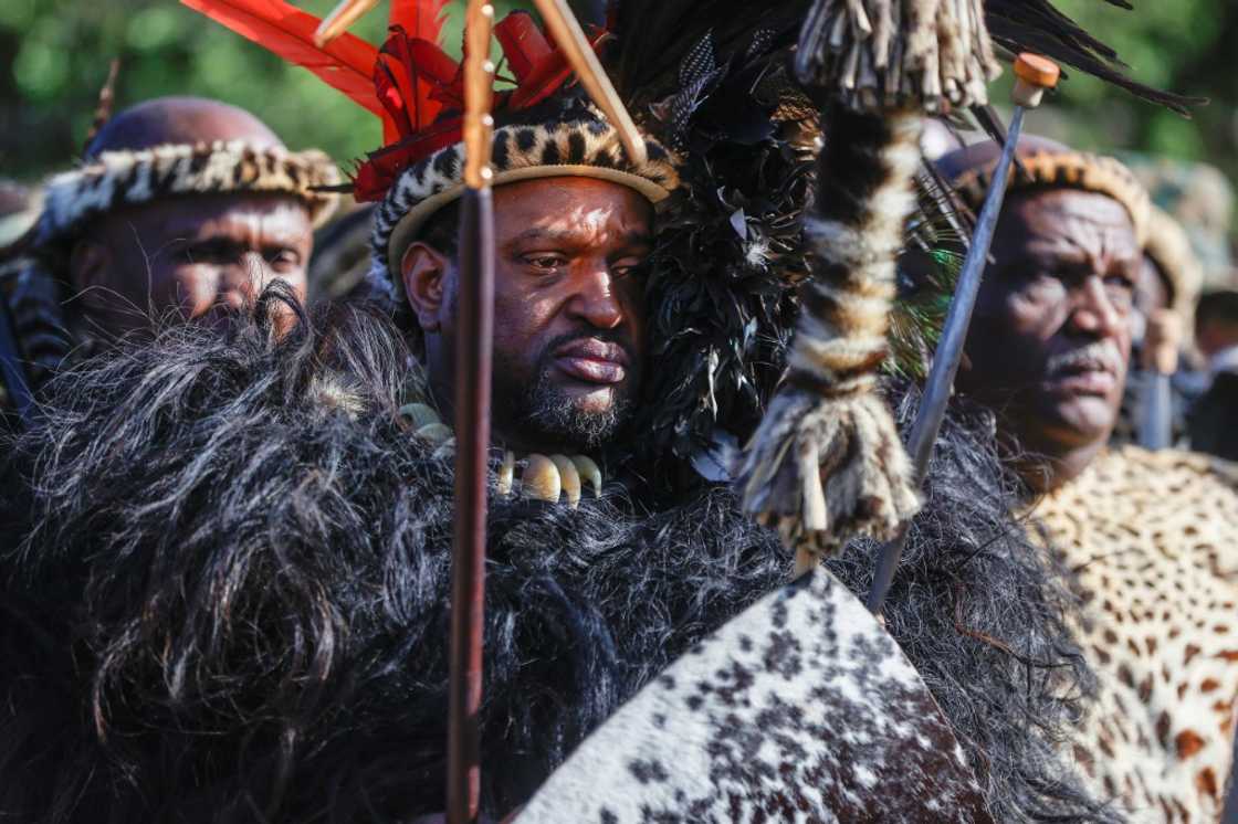 The new Zulu king Misuzulu kaZwelithini at his coronation last month The new Zulu king Misuzulu kaZwelithini at his coronation last month