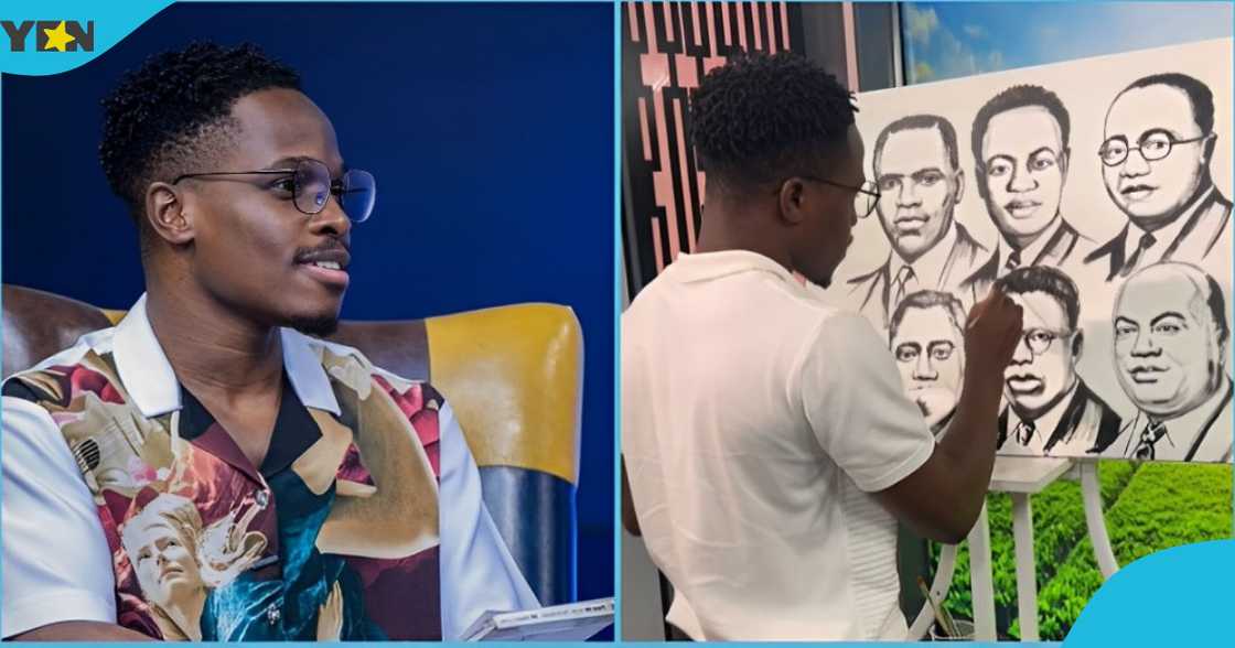 Photo of talented Ghanaian talented artist Israel Derrick Apeti aka Enil Art. Photo of talented Ghanaian talented artist Israel Derrick Apeti aka Enil Art.