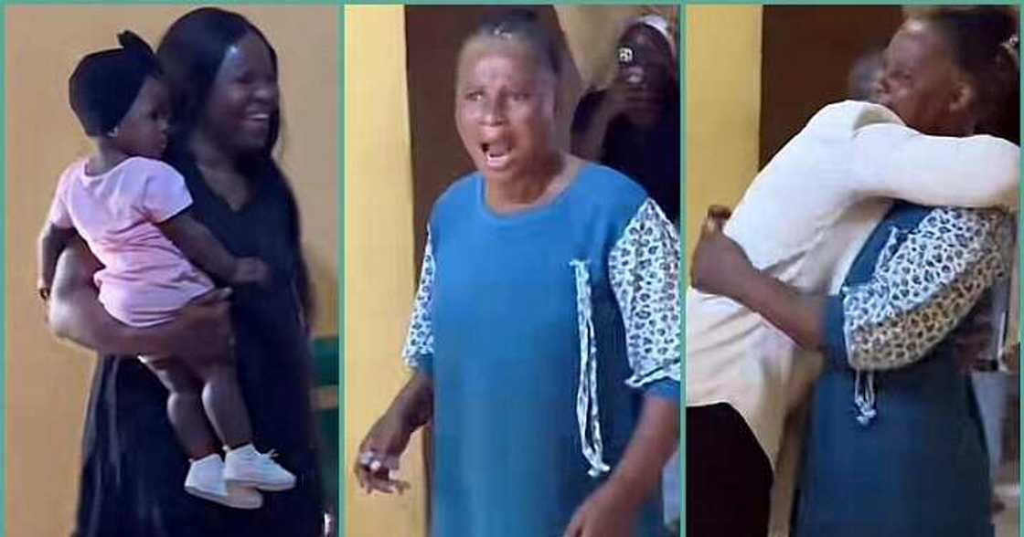Nigerian woman reacts after seeing granddaughter for the first time Nigerian woman reacts after seeing granddaughter for the first time