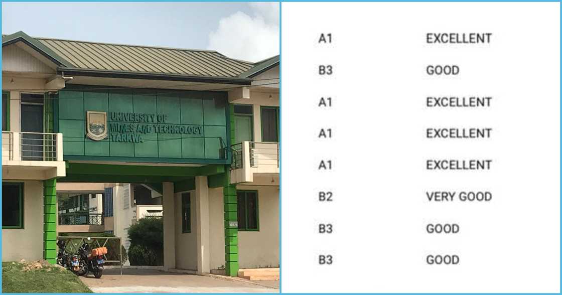 Photo of UMAT build and result slip of SHS graduate