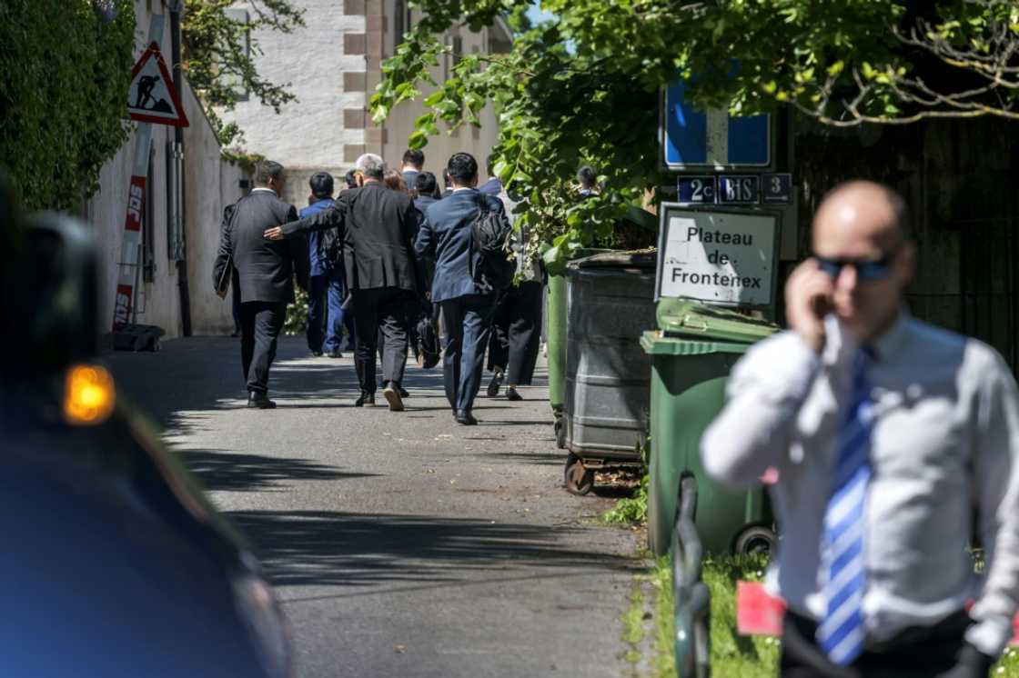 The talks were held at the residency of the permanent Swiss ambassador to the United Nations offices in Geneva The talks were held at the residency of the permanent Swiss ambassador to the United Nations offices in Geneva