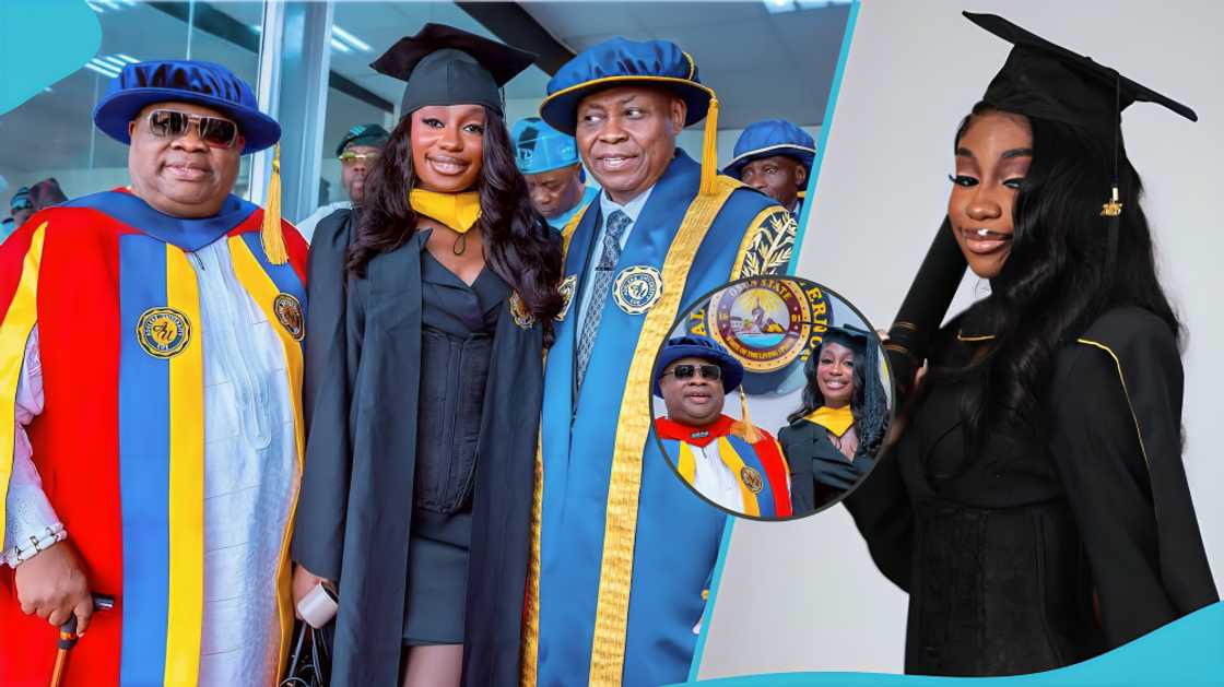 Omolola Adeleke, Adeleke University, Senator Ademola Adeleke, graduation ceremony, Mass Communication degree, Osun State, Davido's father, Adeleke family, Davido's cousin graduate, educational achievements, Governor Adeleke Omolola Adeleke, Adeleke University, Senator Ademola Adeleke, graduation ceremony, Mass Communication degree, Osun State, Davido's father, Adeleke family, Davido's cousin graduate, educational achievements, Governor Adeleke