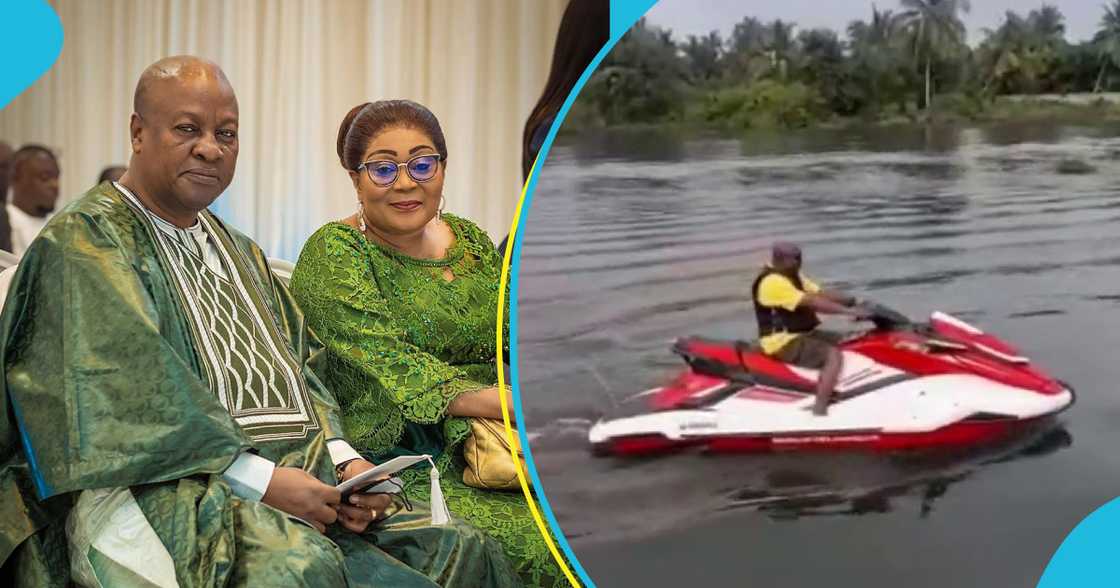 John Dramani Mahama on a jet ski cruise John Dramani Mahama on a jet ski cruise