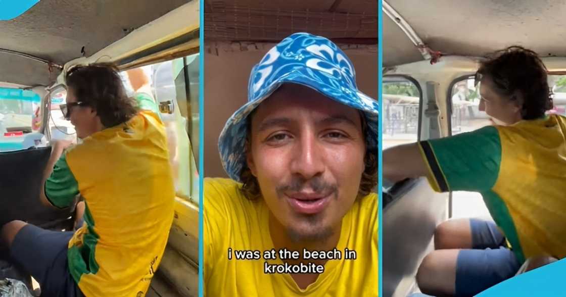 Obroni man, white man, trotro mate, commercial bus, conductor Obroni man, white man, trotro mate, commercial bus, conductor