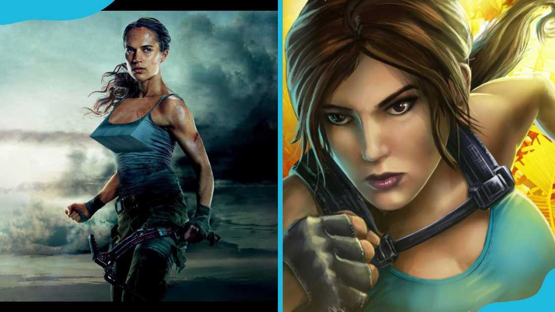 Lara Croft from Tomb Raider in action Lara Croft from Tomb Raider in action