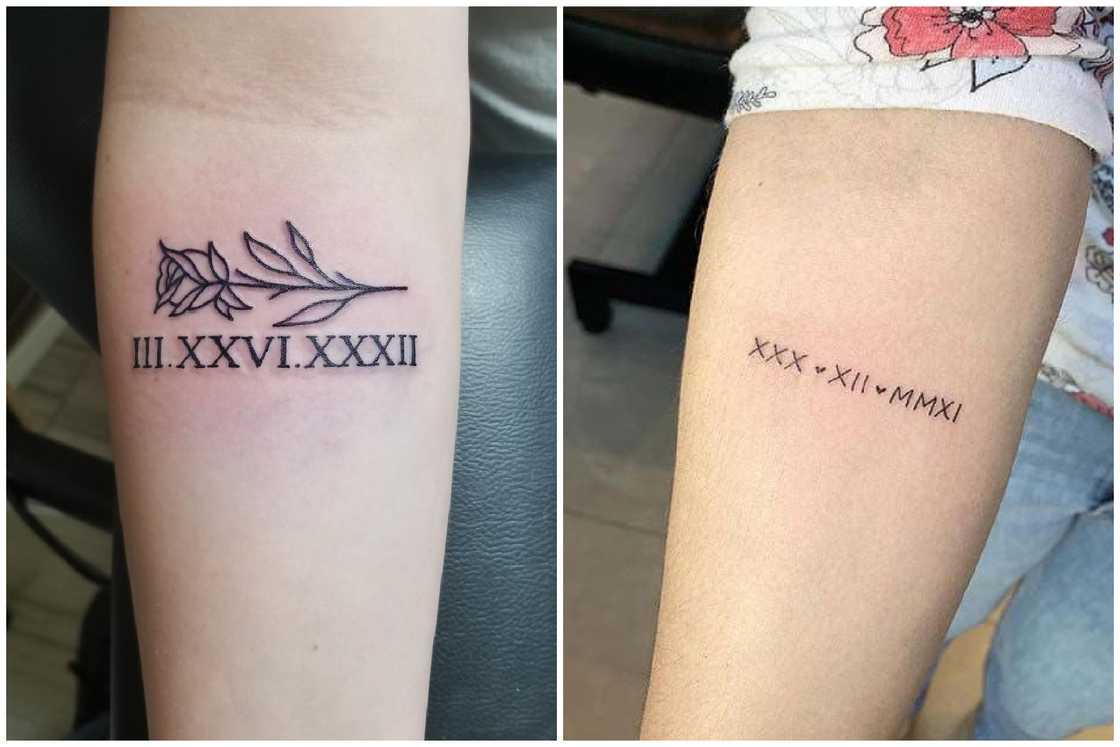 Roman numerals tattoo