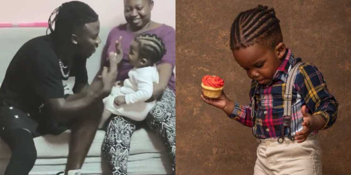 Stonebwoy kisses his first son Janam in heavenly New Year video