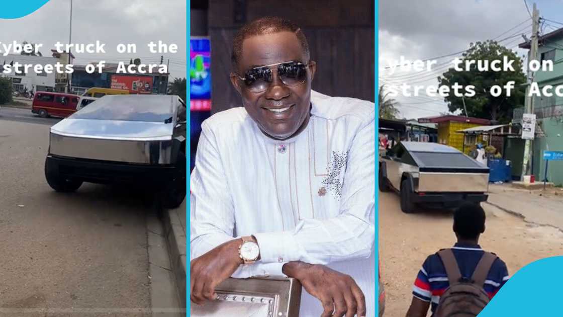 Osei Kwame Despite, Ghanaian businessman, Tesla Cybertruck, East Legon, luxurious car. Osei Kwame Despite, Ghanaian businessman, Tesla Cybertruck, East Legon, luxurious car.