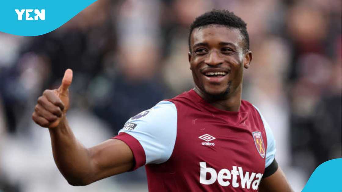 Mohammed Kudus in action for West Ham United. Mohammed Kudus in action for West Ham United.